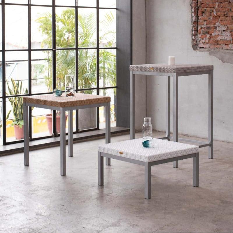 Lagoon, Russ 7022BT, Mesa de bar, Mesa de bar para exterior, Mesa de bar para interior, Muebles de rattan, Rattan sintético, Mobiliario de terraza, Diseño en rattan, Resistente a la intemperie, Muebles resistentes UV, Muebles de mimbre sintético.