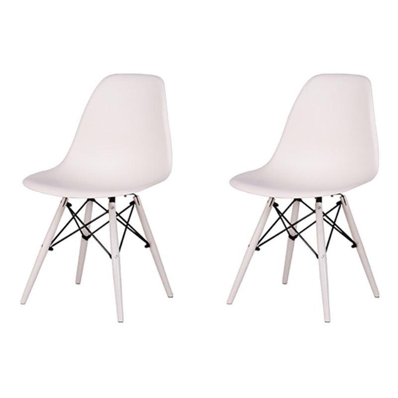 Lagoon Set de 2 Sillas de Comedor Clásicas para Exterior e Interior con Soporte de Metal, Modelo Heron 7068C - LuzDeco