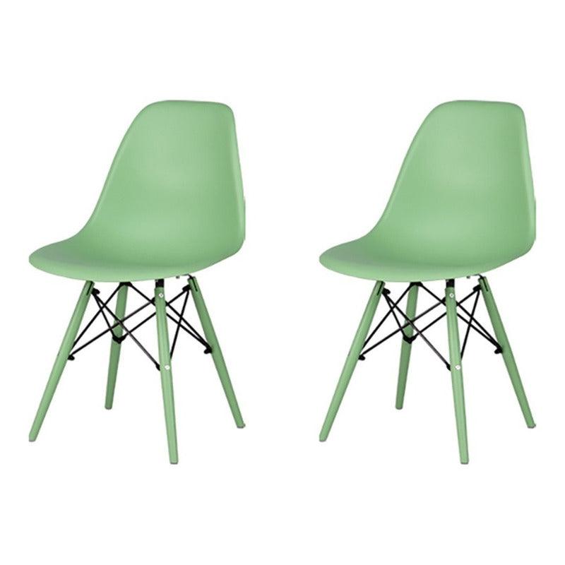 Lagoon Set de 2 Sillas de Comedor Clásicas para Exterior e Interior con Soporte de Metal, Modelo Heron 7068C - LuzDeco