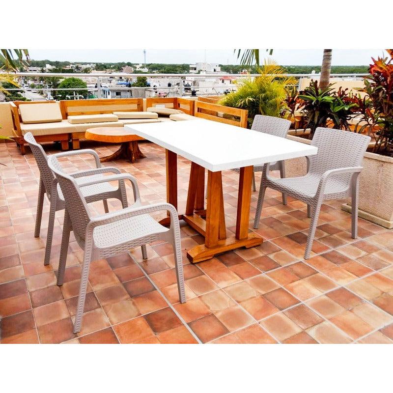 Lagoon, Silla Koppla 7027, Set de Sillas de comedor, silla de comedor para exterior, silla de comedor para interior, Muebles de rattan sintetico, Mobiliario de terraza, Diseño de ratan, Resistente a los rayos UV, Muebles resistentes a los rayos UV, Muebles de mimbre