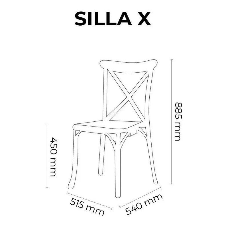 Lagoon, Silla X 7061, Silla de comedor, Silla Vintage, silla de comedor para exterior, silla de comedor para interior, Muebles de interior, Mobiliario de terraza, Sillas para terraza, Resistente a los rayos UV, Muebles resistentes a los rayos UV, Muebles de exterior, Silla para eventos