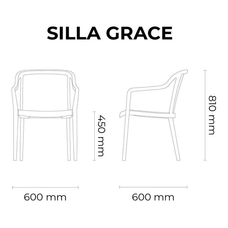 Lagoon, Silla Grace 7028, Set de Sillas de comedor, silla de comedor para exterior, silla de comedor para interior, Muebles de rattan sintetico, Mobiliario de terraza, Diseño de ratan, Resistente a los rayos UV, Muebles resistentes a los rayos UV, Muebles de mimbre