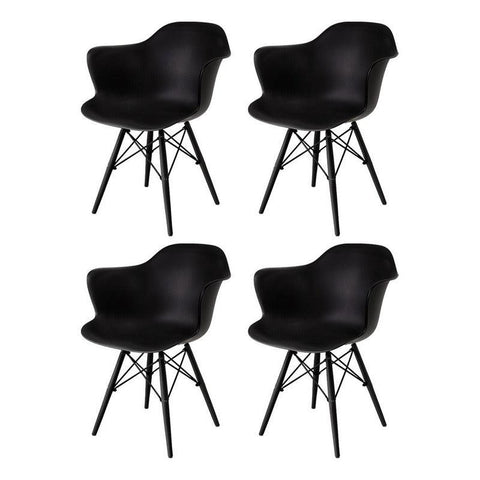 Lagoon Set de 4 Sillas de Comedor Clásicas con Descansabrazos para Interior con Soporte de Metal, Modelo Penguin 7067C
