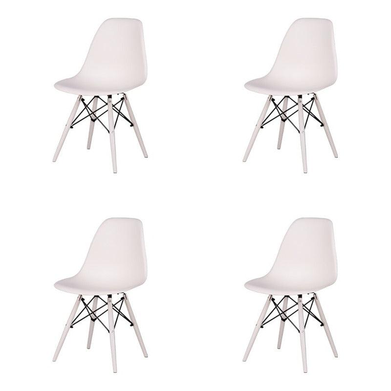 Lagoon Set de 4 Sillas de Comedor Clásicas para Exterior e Interior con Soporte de Metal, Modelo Heron 7068C - LuzDeco