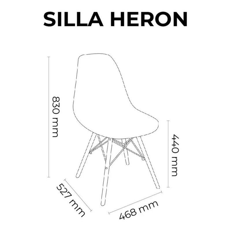 Lagoon Set de 4 Sillas de Comedor Clásicas para Exterior e Interior con Soporte de Metal, Modelo Heron 7068C - LuzDeco