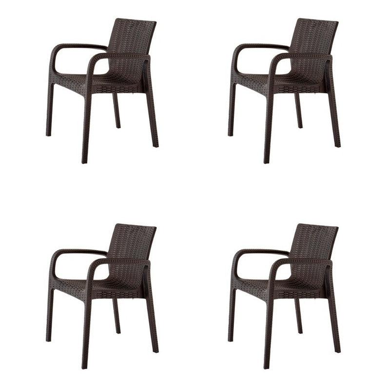 Lagoon, Silla Koppla 7027, Set de Sillas de comedor, silla de comedor para exterior, silla de comedor para interior, Muebles de rattan sintetico, Mobiliario de terraza, Diseño de ratan, Resistente a los rayos UV, Muebles resistentes a los rayos UV, Muebles de mimbre