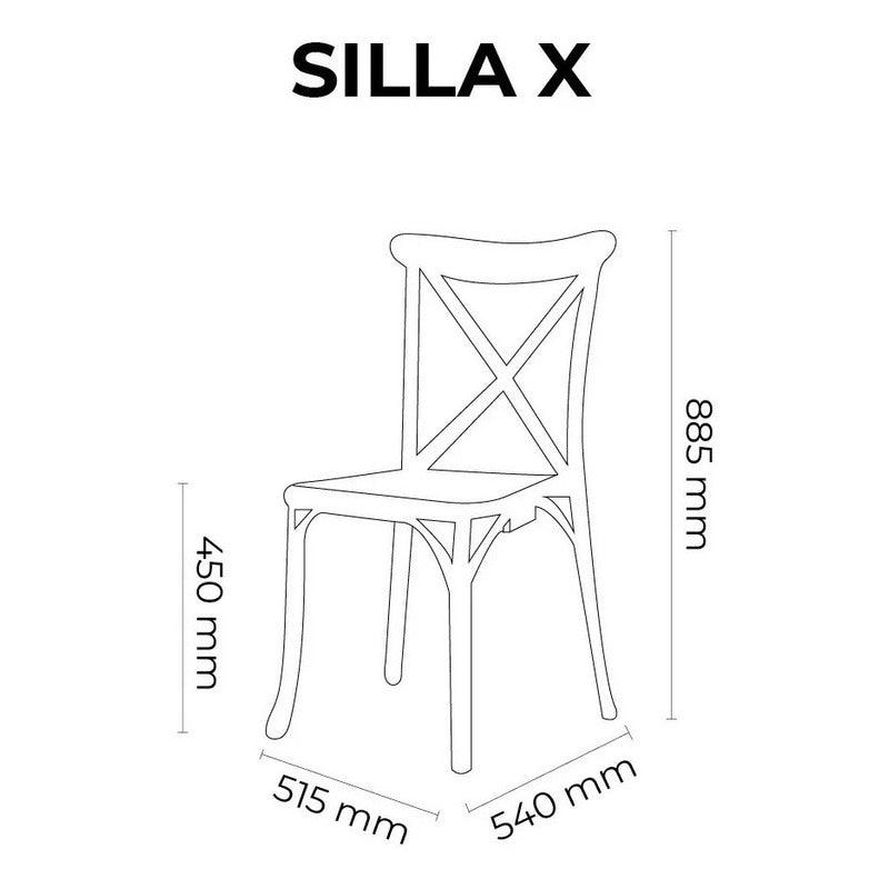 Lagoon, Silla X 7061, Silla de comedor, Silla Vintage, silla de comedor para exterior, silla de comedor para interior, Muebles de interior, Mobiliario de terraza, Sillas para terraza, Resistente a los rayos UV, Muebles resistentes a los rayos UV, Muebles de exterior, Silla para eventos