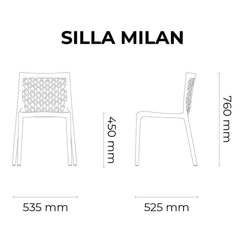 Lagoon, Silla Milán 7053, Silla de comedor, silla de comedor para exterior, silla de comedor para interior, Silla Simple, Muebles de interior, Mobiliario de terraza, Sillas para terraza, Resistente a los rayos UV, Muebles resistentes a los rayos UV, Muebles de exterior