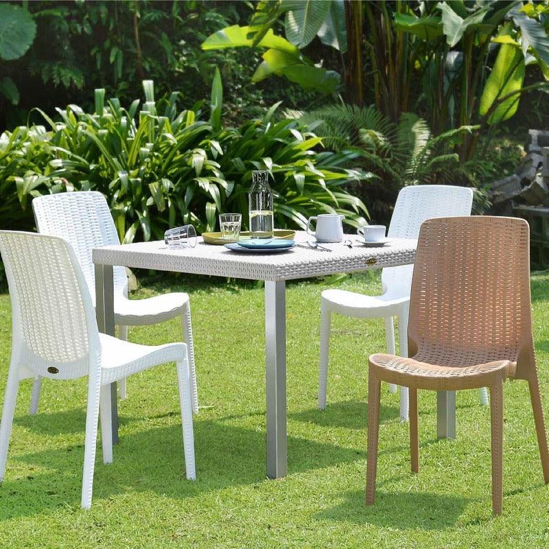 Lagoon, Silla Rue 7025, Silla de comedor, silla de comedor para exterior, silla de comedor para interior, Muebles de rattan sintetico, Mobiliario de terraza, Diseño de ratan, Resistente a los rayos UV, Muebles resistentes a los rayos UV, Muebles de mimbre