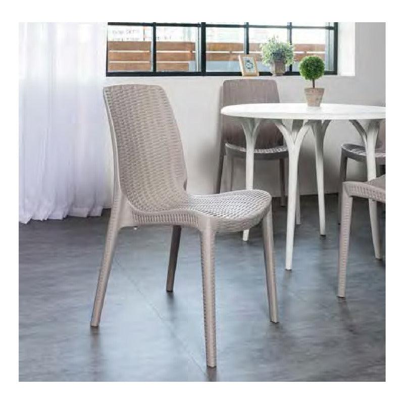 Lagoon, Silla Rue 7025, Silla de comedor, silla de comedor para exterior, silla de comedor para interior, Muebles de rattan sintetico, Mobiliario de terraza, Diseño de ratan, Resistente a los rayos UV, Muebles resistentes a los rayos UV, Muebles de mimbre