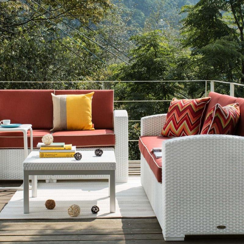 Lagoon, Magnolia 7023LC, Sillón doble, Love seat de rattan, Sillón para exterior, Love seat apto para exterior, Sillón de jardín, Rattan sintético, Cojines resistentes a la intemperie, Mobiliario de terraza, Estilo contemporáneo, Comodidad exterior