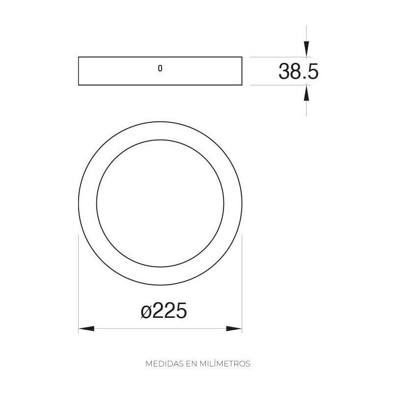 Estevez 39114-0-CW: Lámpara LED Sobreponer 18W - Luz Cálida, Neutra y Fría - LuzDeco