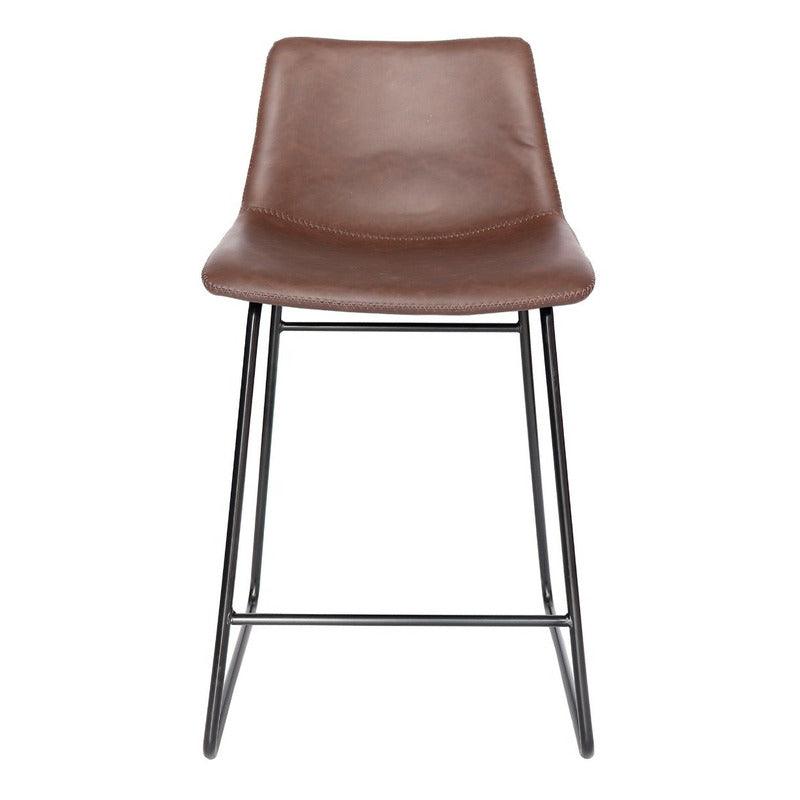 2 Bancos de Barra | OHV56 | Tipo piel | Café