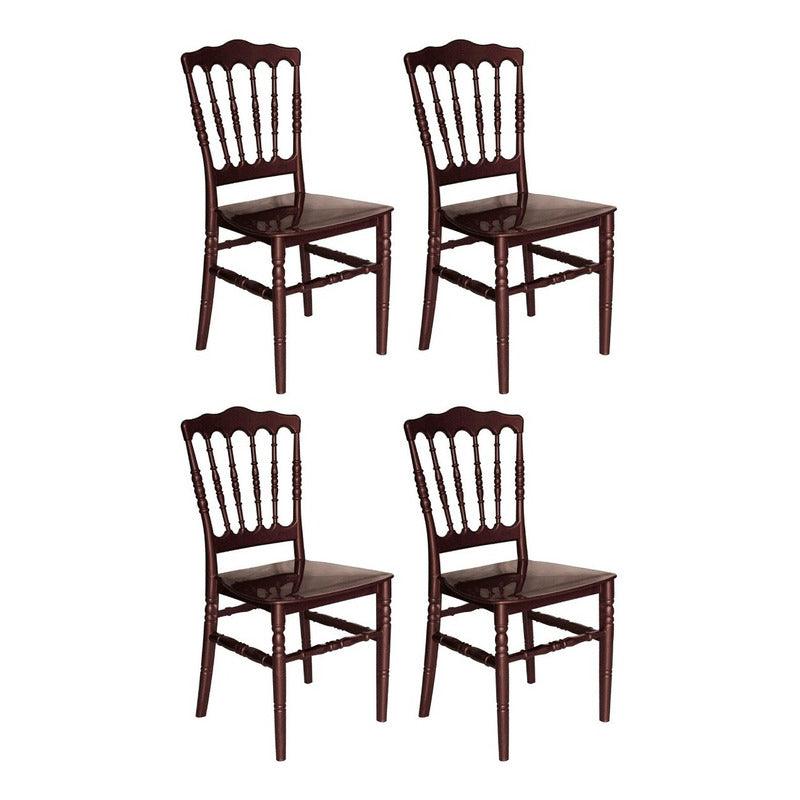 Offiho Set de 4 Sillas de Comedor Vintage Para Eventos Apta para Exterior e Interior con Protección UV, Modelo Versalles - LuzDeco