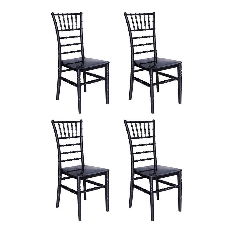Offiho Set de 4 Sillas de Comedor Vintage Para Eventos Aptas para Exterior e Interior con Protección UV, Modelo FESTINA - LuzDeco