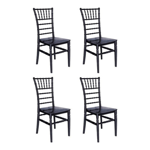 Offiho Set de 4 Sillas de Comedor Vintage Para Eventos Aptas para Exterior e Interior con Protección UV, Modelo FESTINA