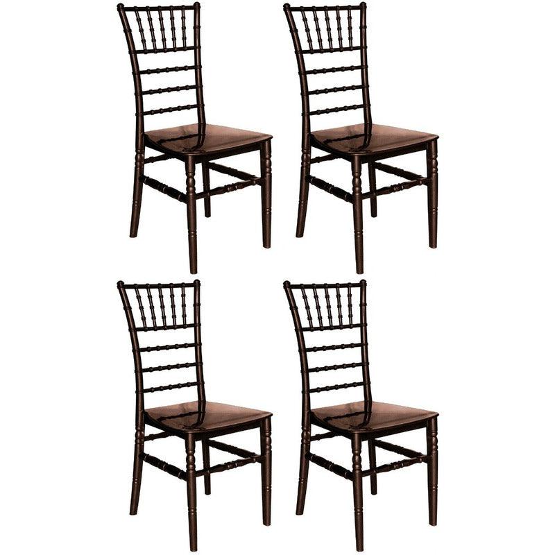 Offiho Set de 4 Sillas de Comedor Vintage Para Eventos Aptas para Exterior e Interior con Protección UV, Modelo FESTINA - LuzDeco