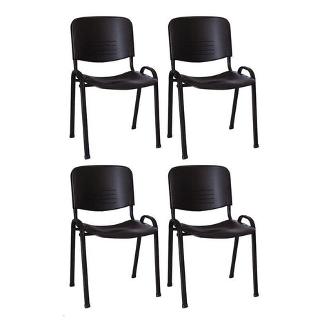 Offiho Set de 4 Sillas de Oficina Ergonómicas para Visita con Estructura de Acero, Modelo NOVAISOSINBRAZOS
