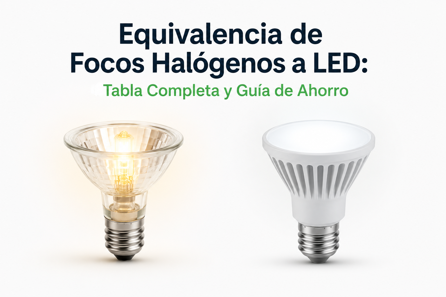 Equivalencia de Focos Halógenos a LED: Tabla Completa y Guía de Ahorro