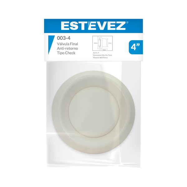 Estevez Rejilla Anti-Retorno 4" (Modelo 003-4) - Válvula Check para Extractor de Aire - Luzdeco