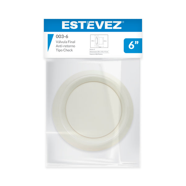 Estevez Rejilla Anti-Retorno 6" (Modelo 003-6) - Válvula Check para Extractor de Aire - Luzdeco