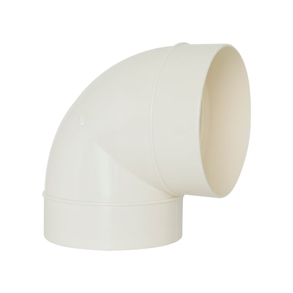 Estevez Cambio de Dirección Ducto Extractor 4" - Modelo 090-4 - Codo Plástico Blanco - Luzdeco