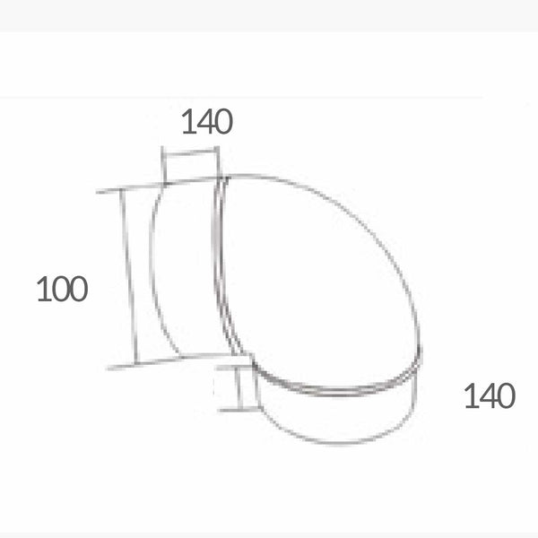 Estevez Cambio de Dirección Ducto Extractor 4" - Modelo 090-4 - Codo Plástico Blanco - Luzdeco