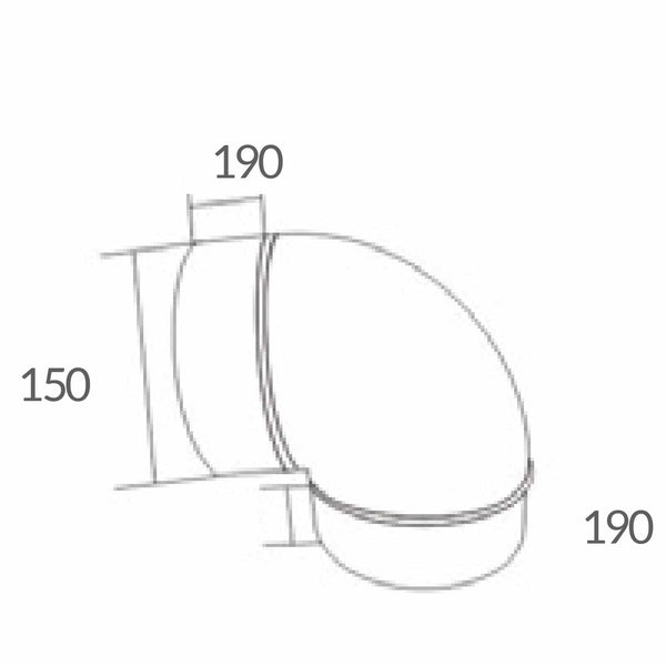 Estevez Codo de Dirección para Ducto de Extractor 6" - Modelo 090-6 - Plástico Blanco - Luzdeco