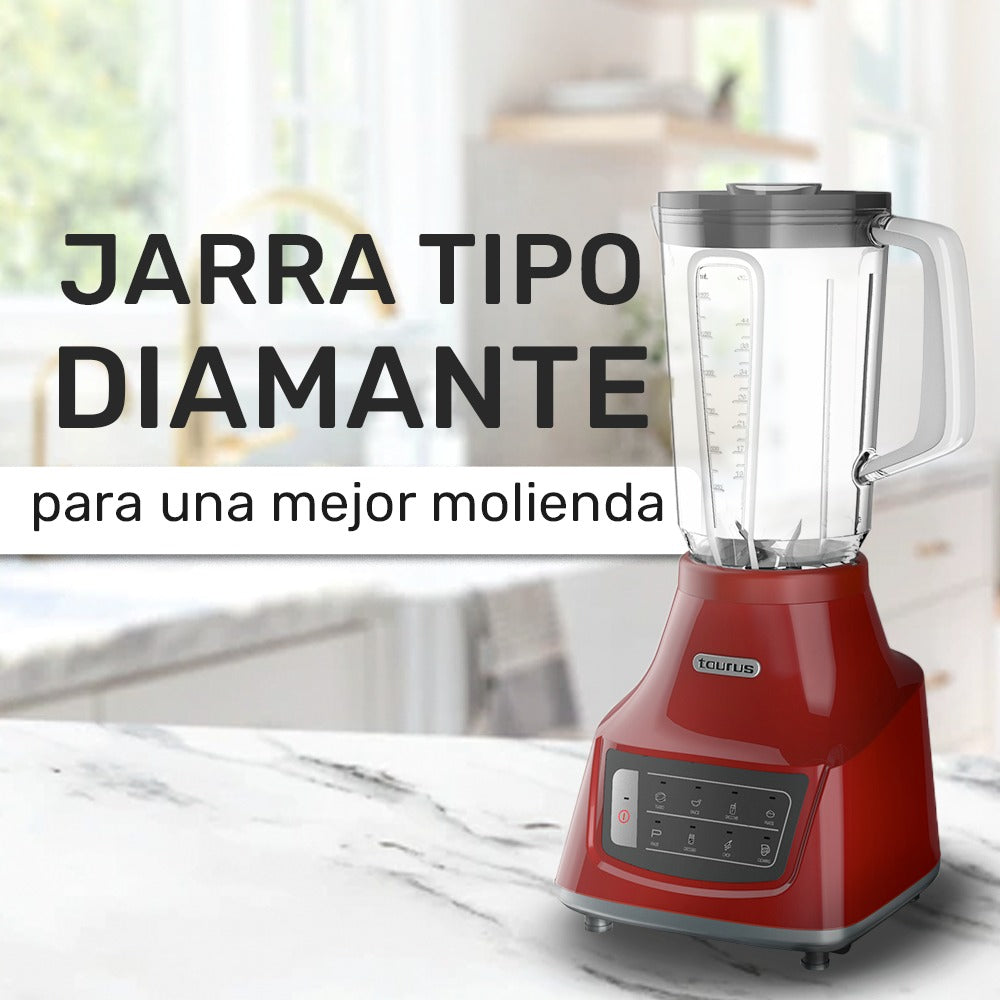 Taurus Licuadora Touch con Vaso de Vidrio de 1.5L 600W, Modelo M91214850