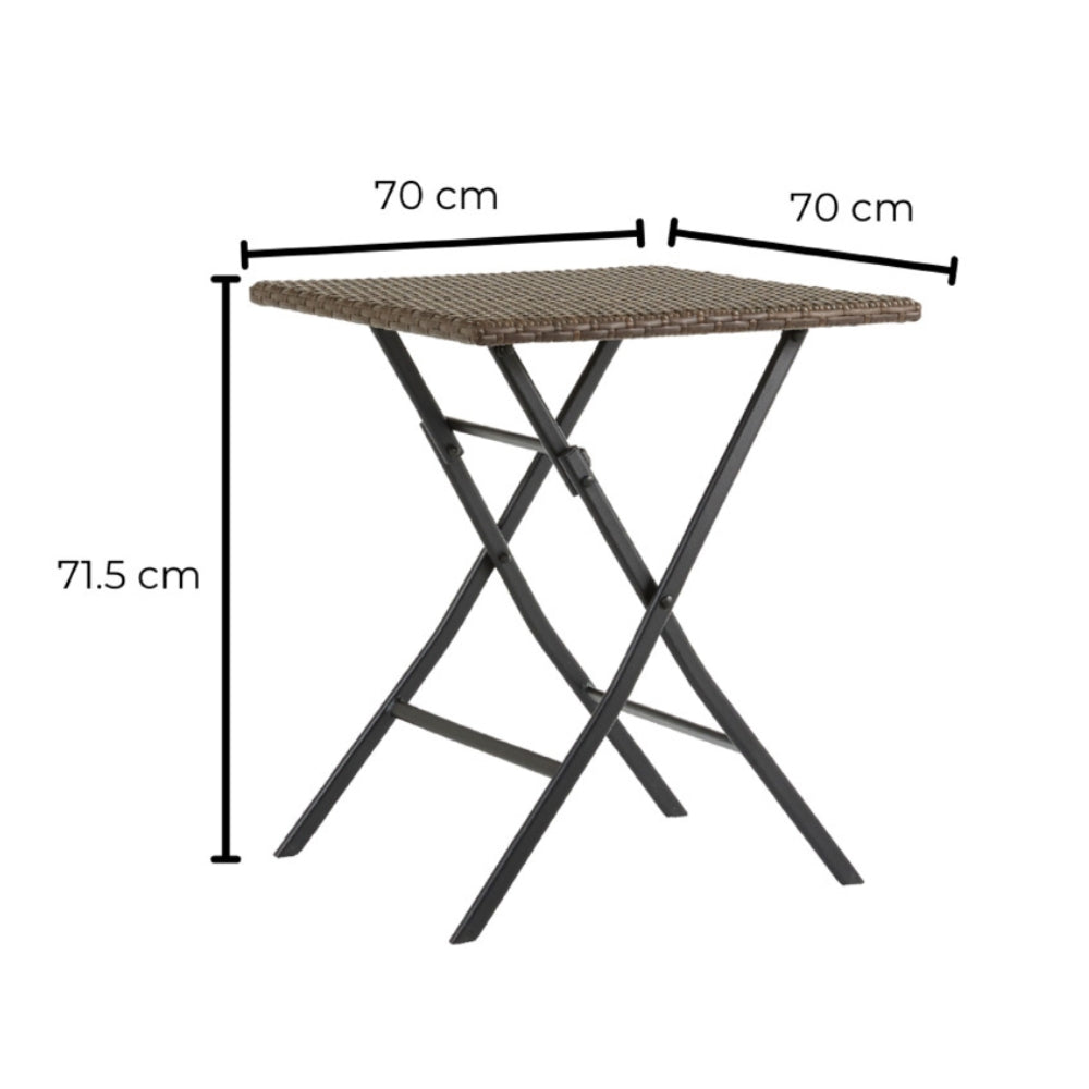 Naterial Silla de Comedor: Mesa + 6 Sillas Tipo Ratán Con Descansabrazos Estructura de Acero , Modelo Zena