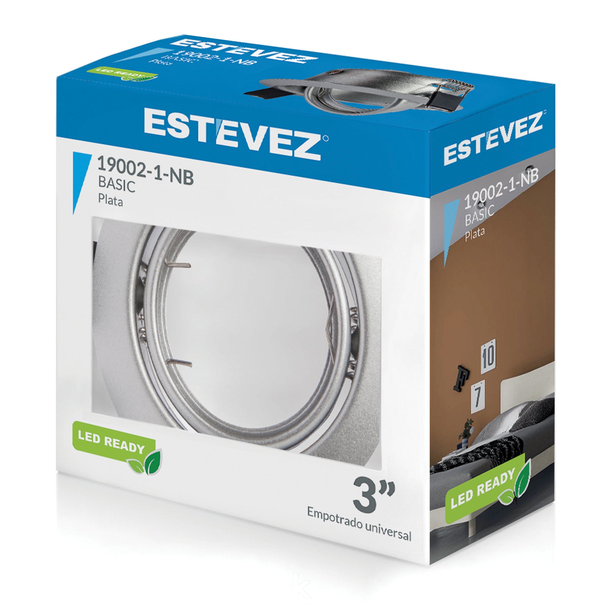 Estevez Lámpara Empotrable Basic Orientable, Mr16 Gu5.3, Modelo 19002-0-NB