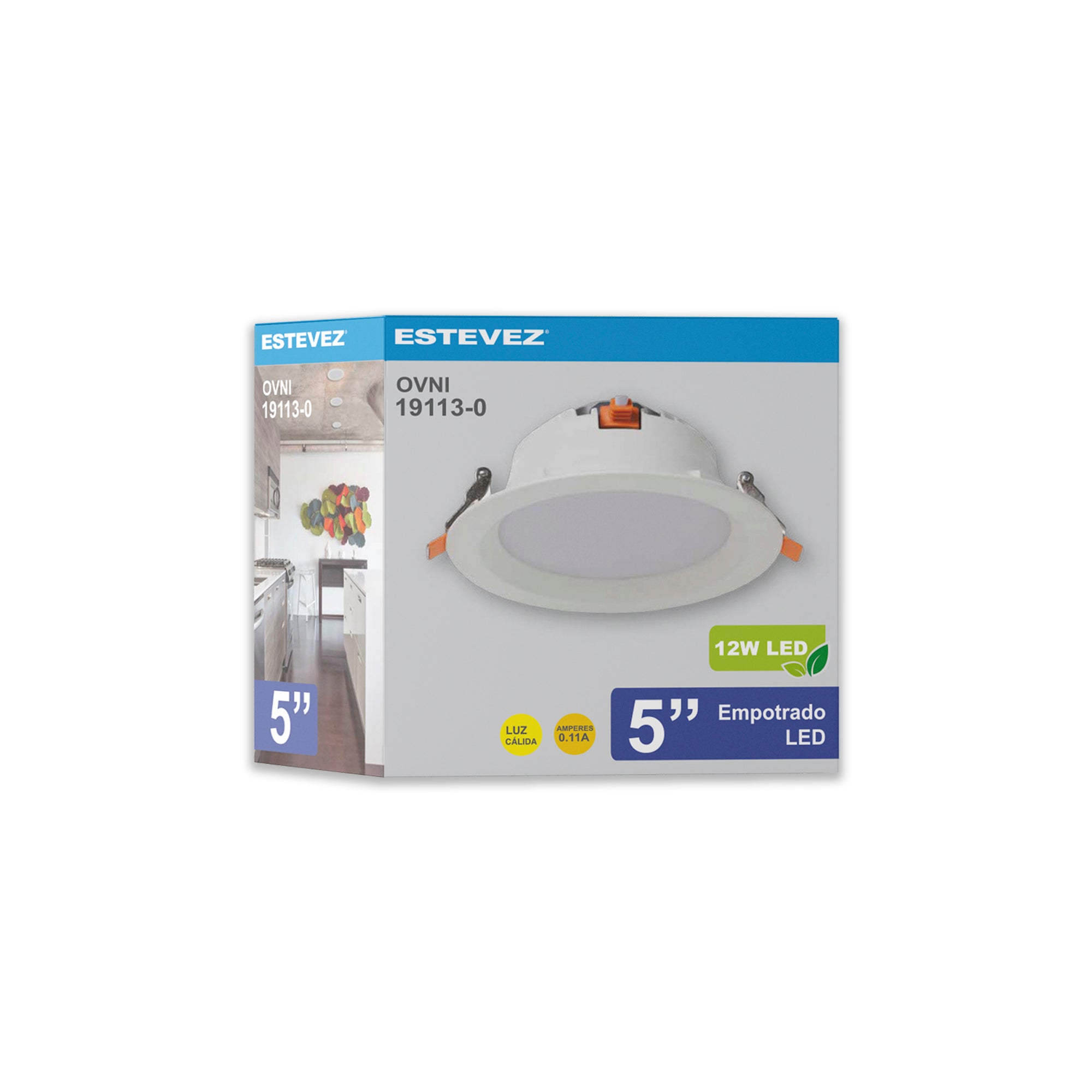 Estevez Luminario LED Empotrable En Techo 12 W Downlight, Modelo 19113-0