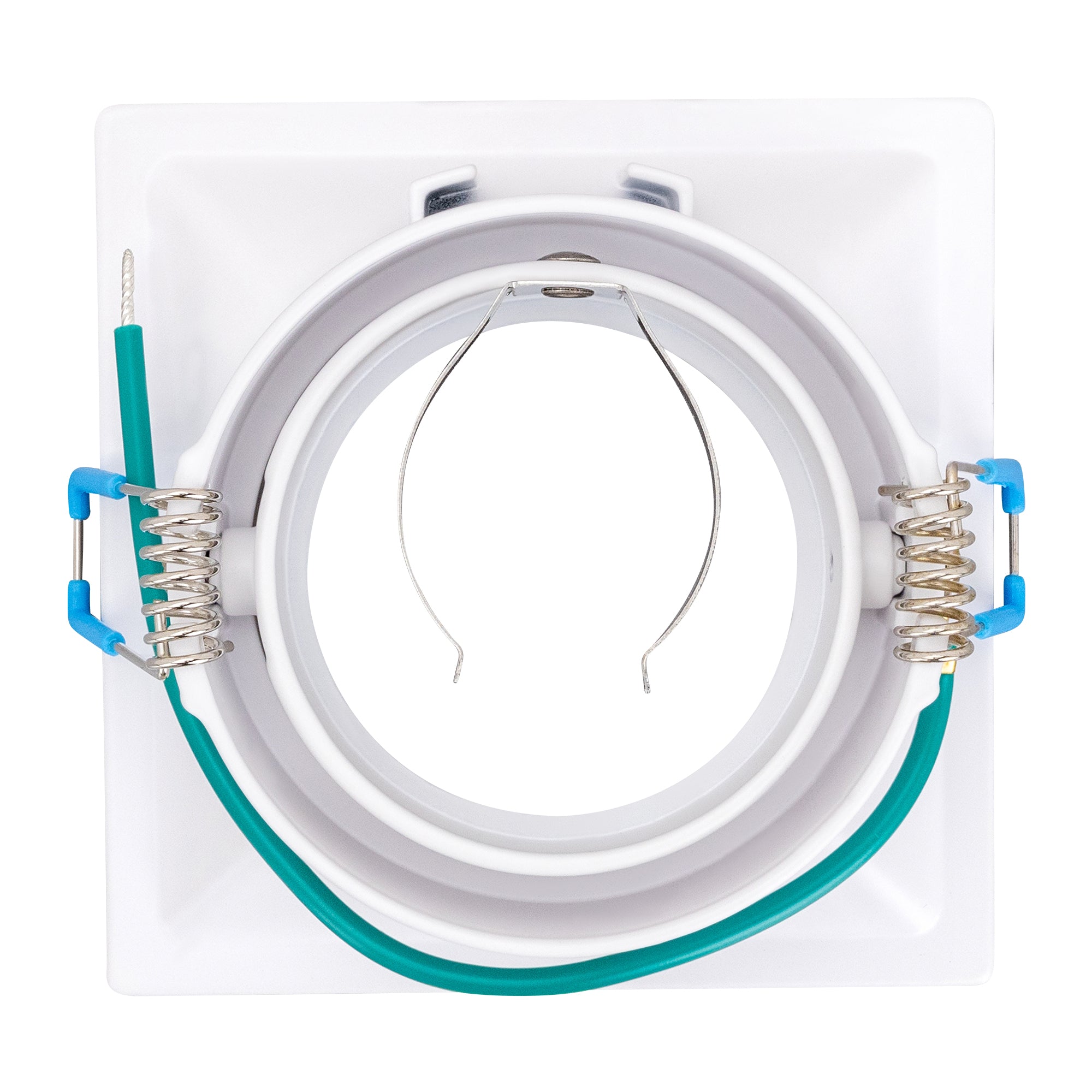 Estevez Luminaria Empotrable Domus Orientable Cuadrada Blanca GX5.3 Ø90 mm, Modelo 19123-0