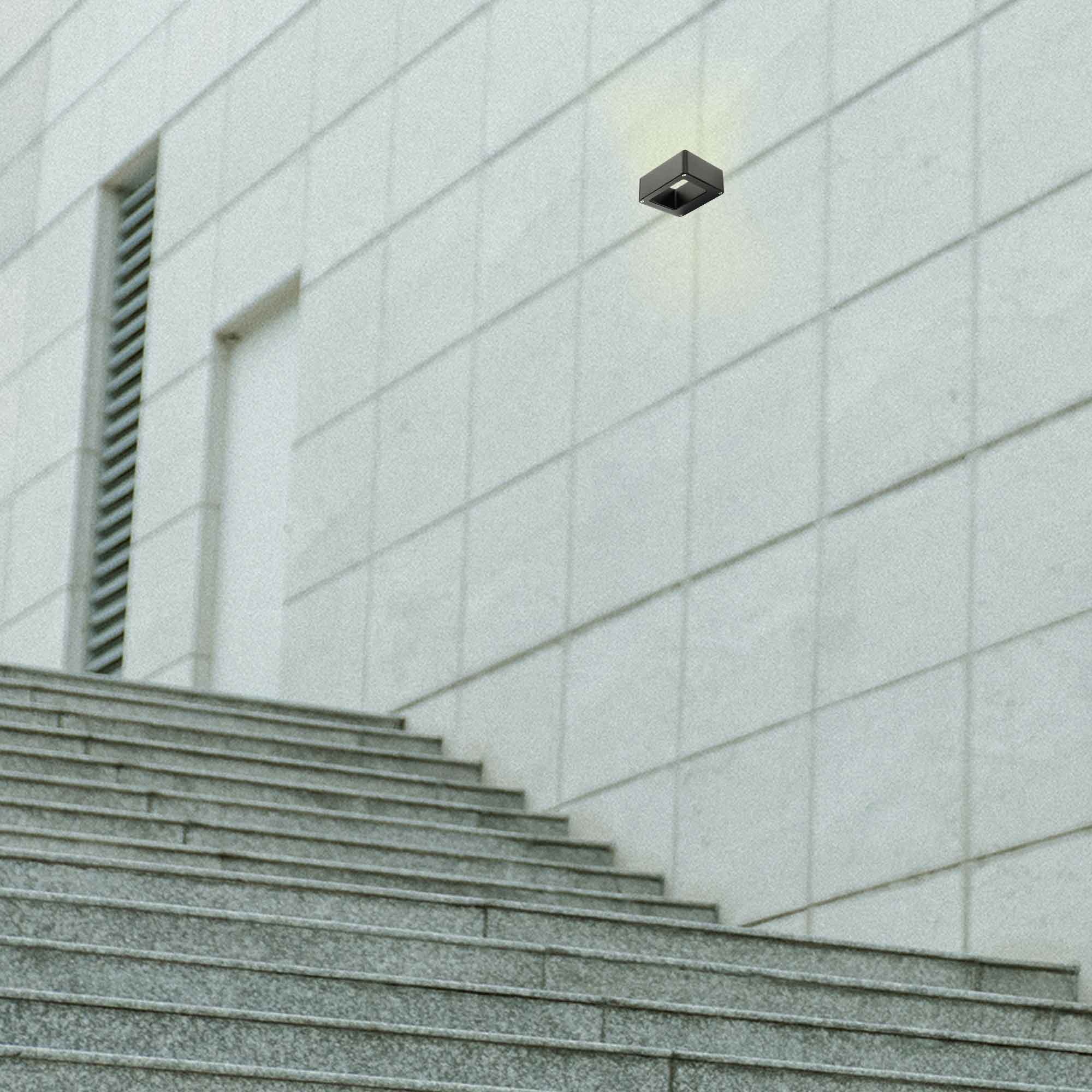 Estevez Luminario TOP LED 6W Negro para Muro Exterior IP54 3000K, Modelo 19235