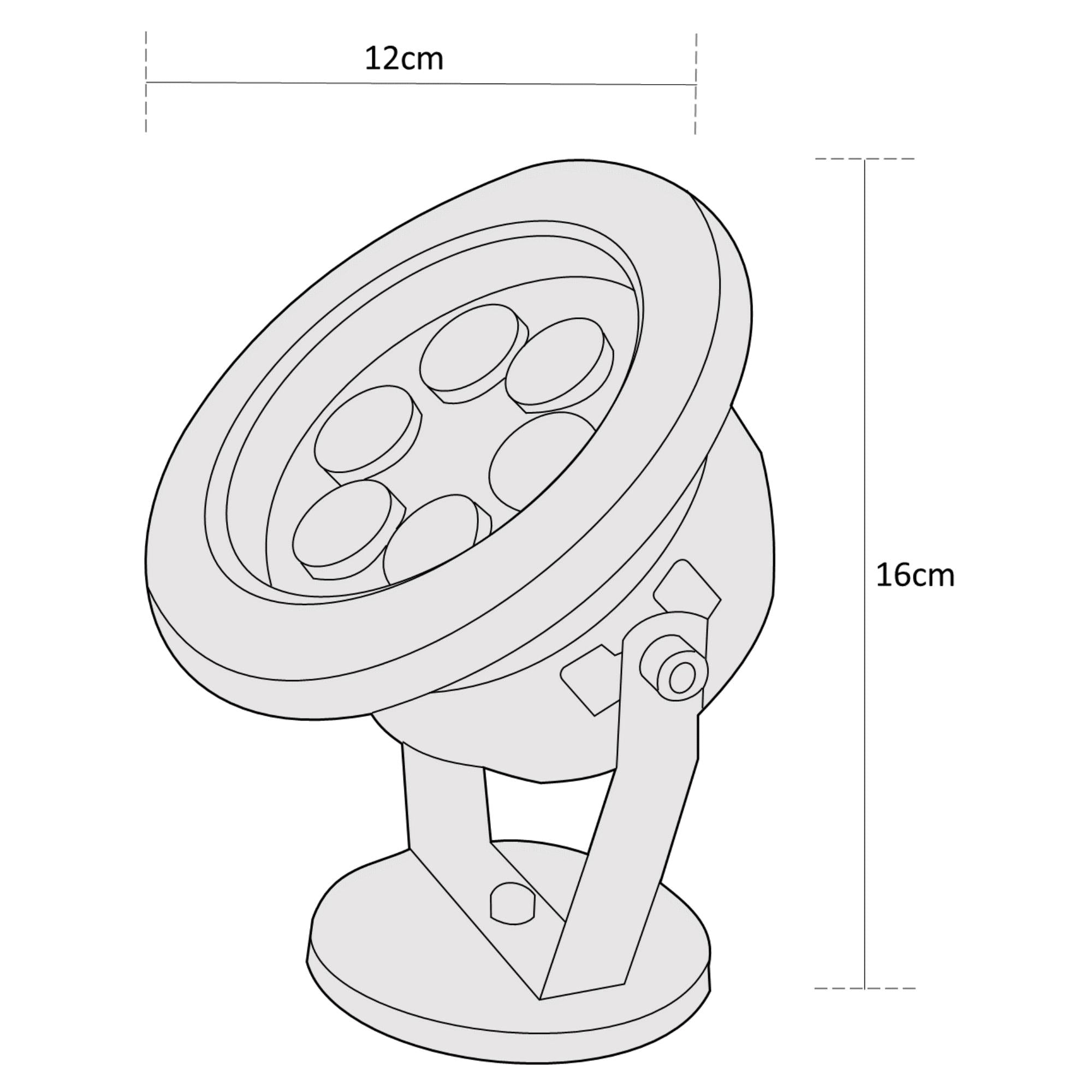 Estevez Lámpara LED RGB 6W Tipo Proyector, Reflector Exteriores, Modelo 19250-RGB