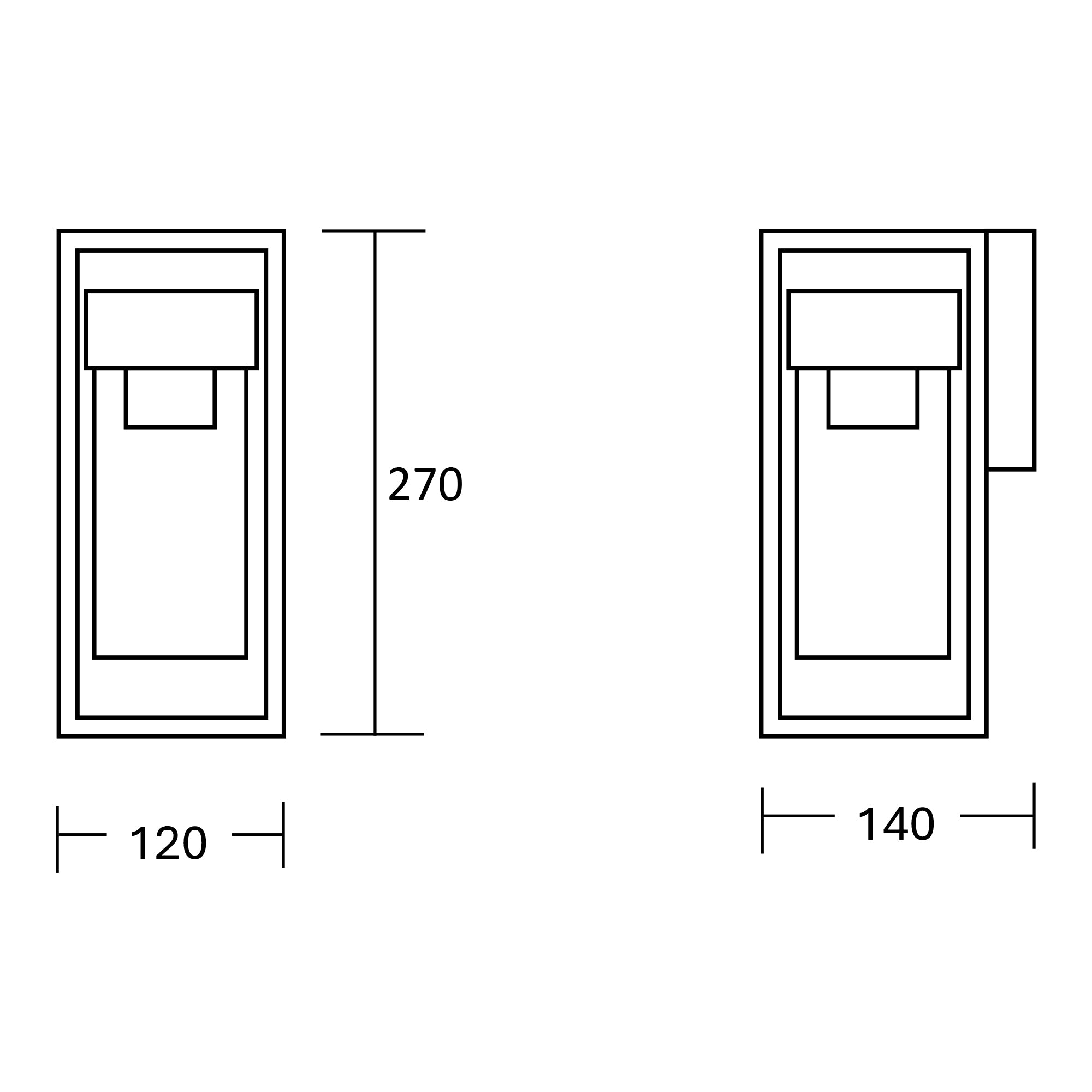 Estevez Luminaria De Muro Exterior E26 Hierro Negro 120x140x270mm, Modelo 19267-2