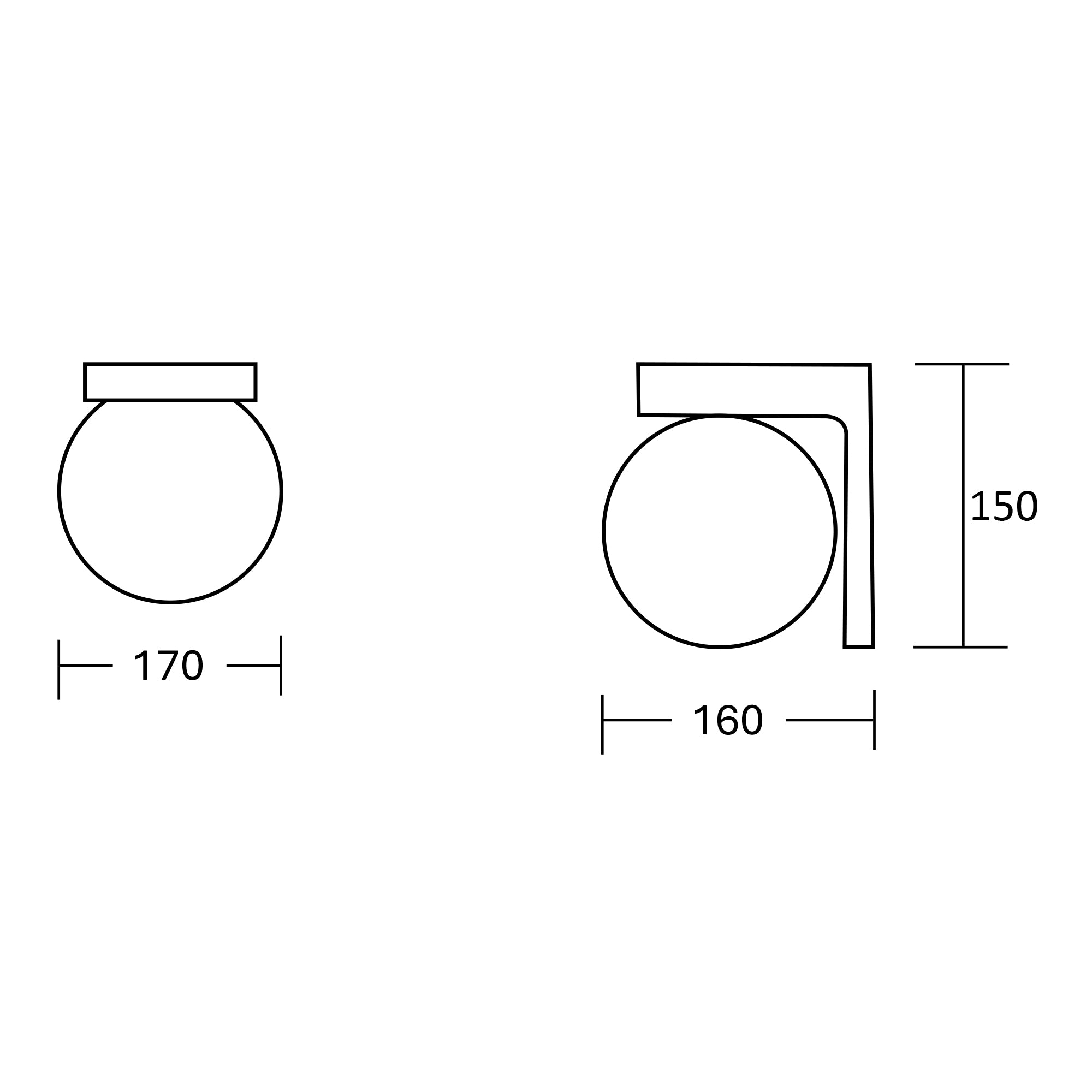 Estevez Luminaria De Muro Bowl E26 IP44, Modelo 19286-2