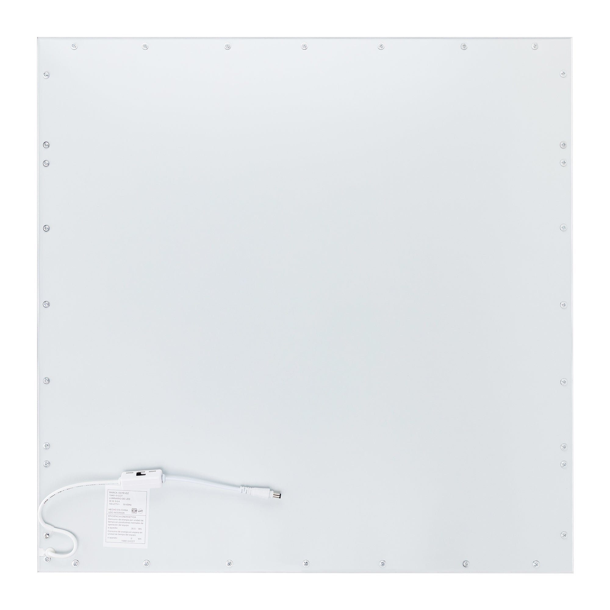 Estevez Panel LED CCT 610×610 mm Empotrable/Suspendido 36W con Selector de Temperatura IP20, Modelo 19461-0-CCT