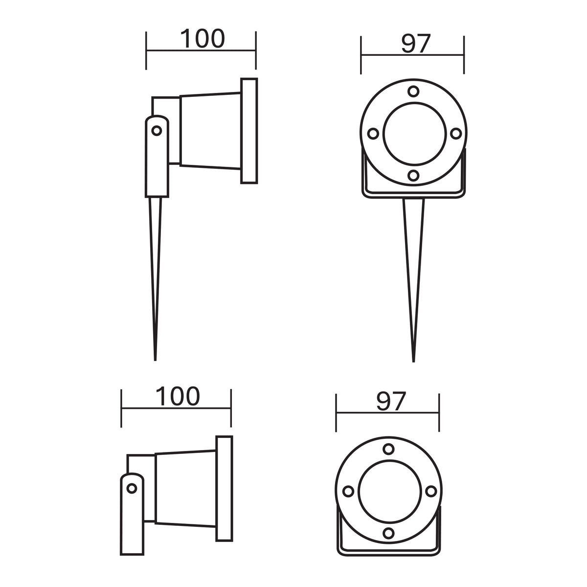 Estevez Proyector LED de exterior PERISCOPE GX5.3 IP65, Modelo 19500-9