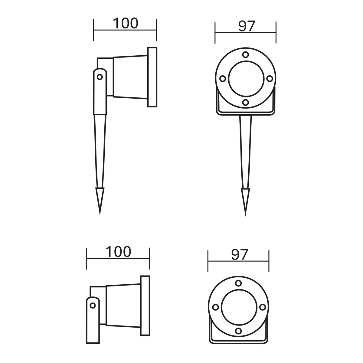 Estevez Proyector LED de exterior PERISCOPE GX5.3 IP65, Modelo 19500-9