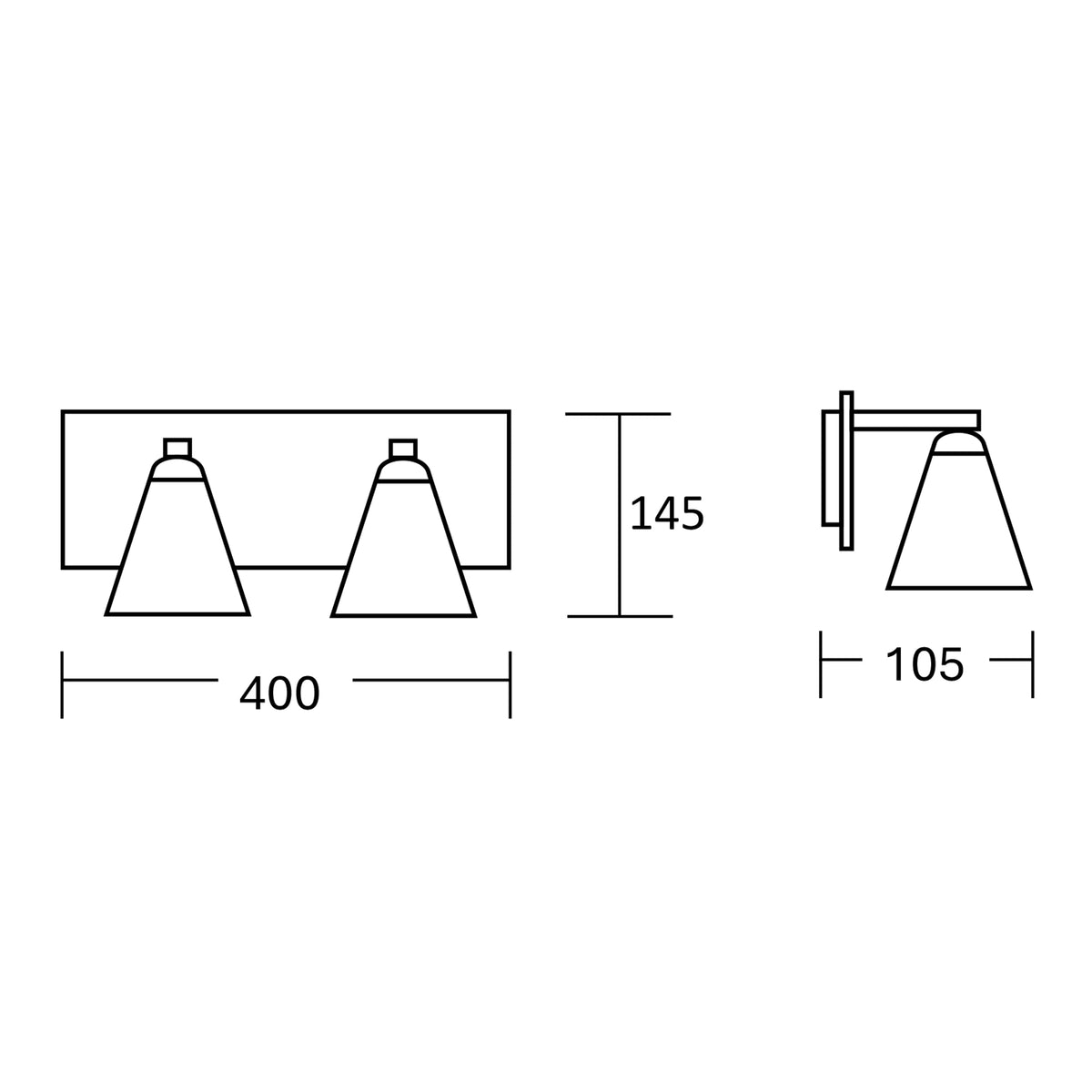 Estevez Luminaria Decorativa De Pared Níquel 2 Luces G9, Modelo 19862-1