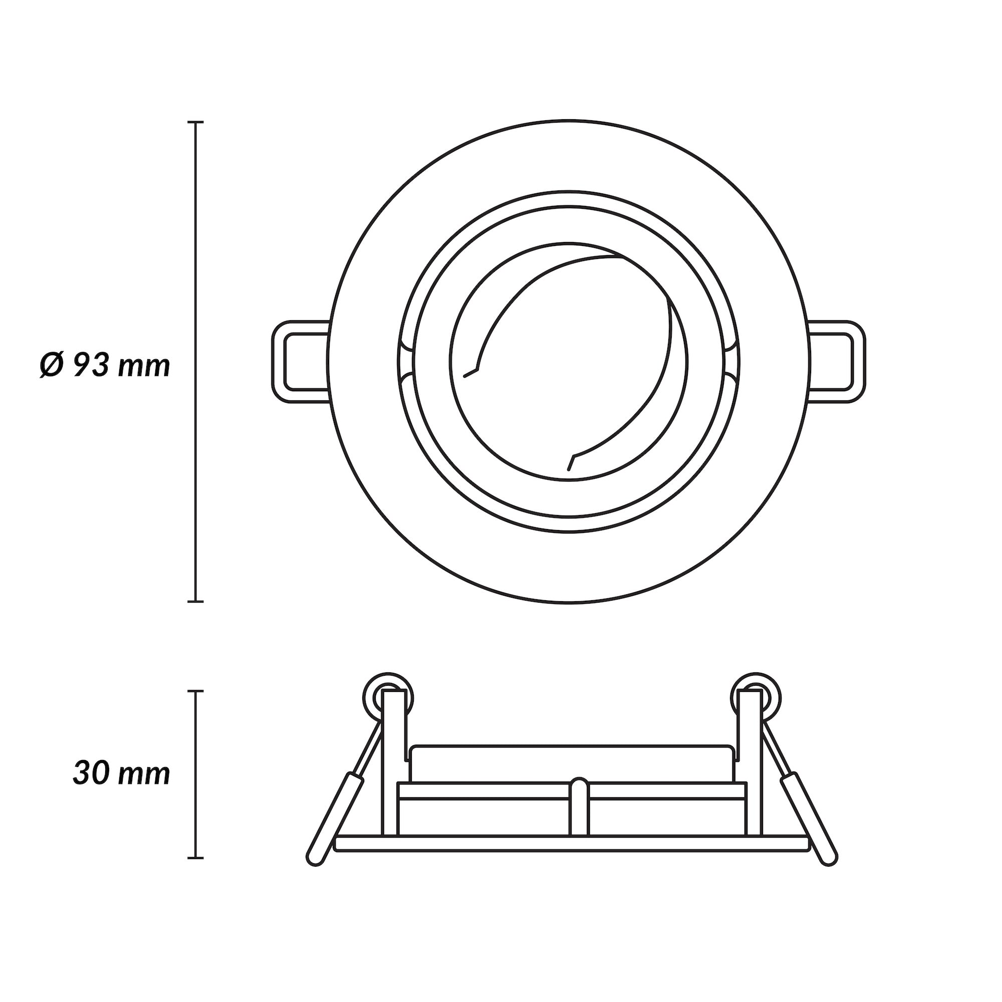 Estevez Luminaria Empotrable Orientable Basic Small Ø93 mm GX5.3 / MR16, Modelo 19905-0