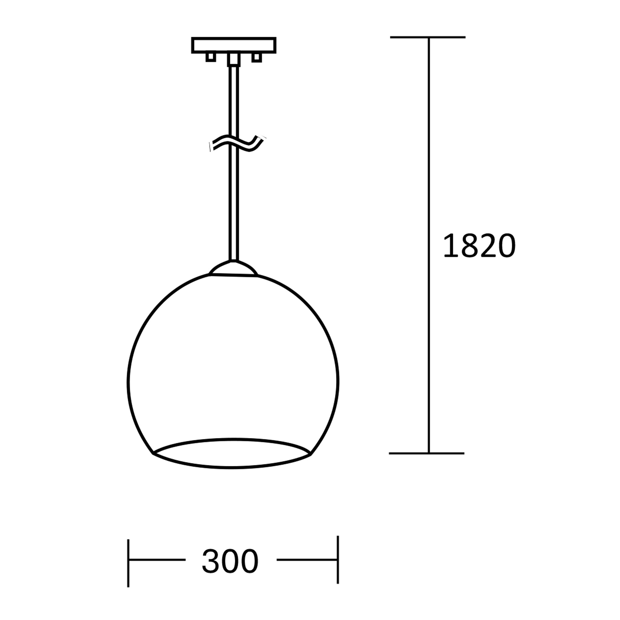Estevez Luminaria Decorativa Colgante Tipo Globo de Vidrio Ámbar E26, Modelo 19921-2