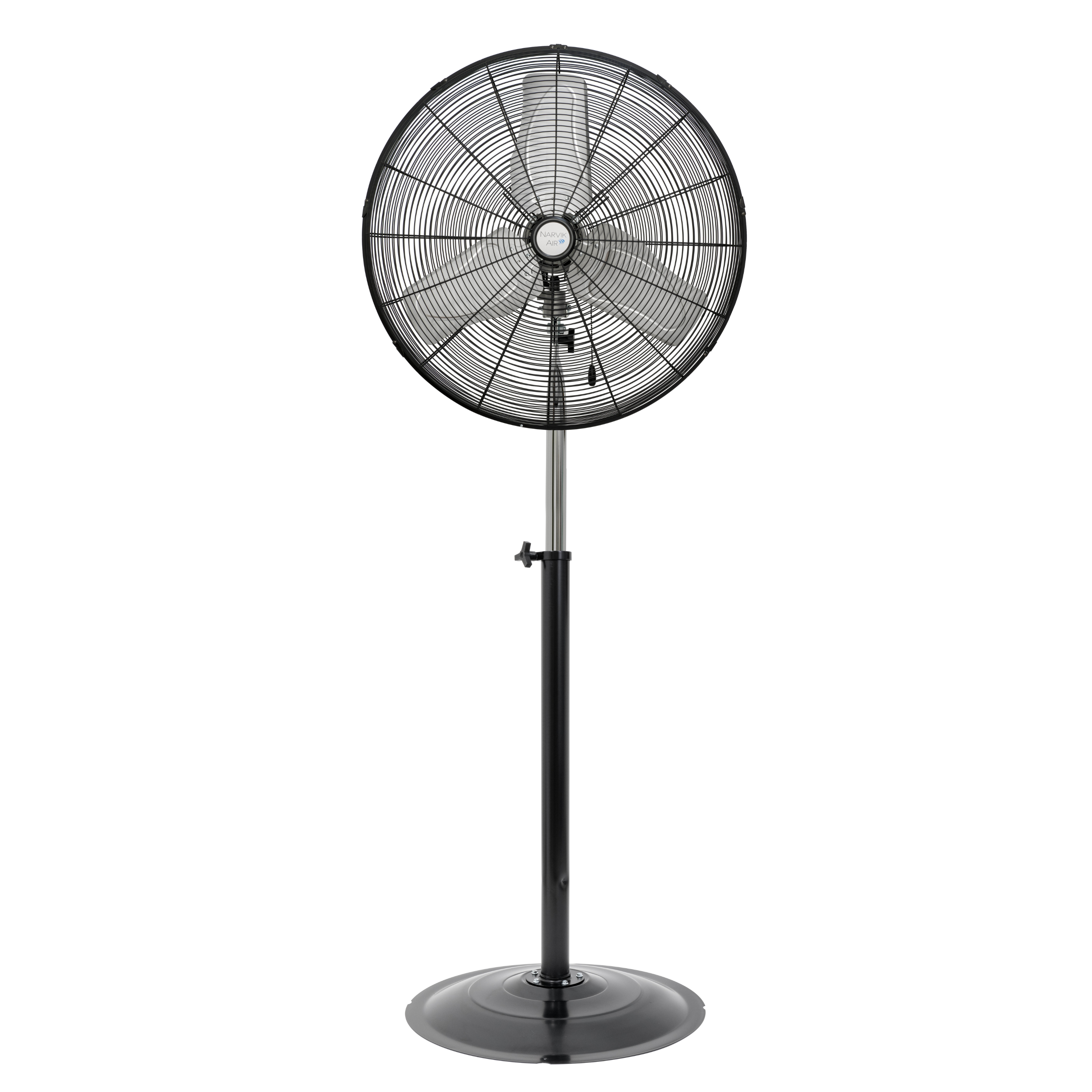 Narvik Ventilador Industrial de Pedestal de 24" 180 W con 2 Aspas Métalicas, Modelo NA-S24