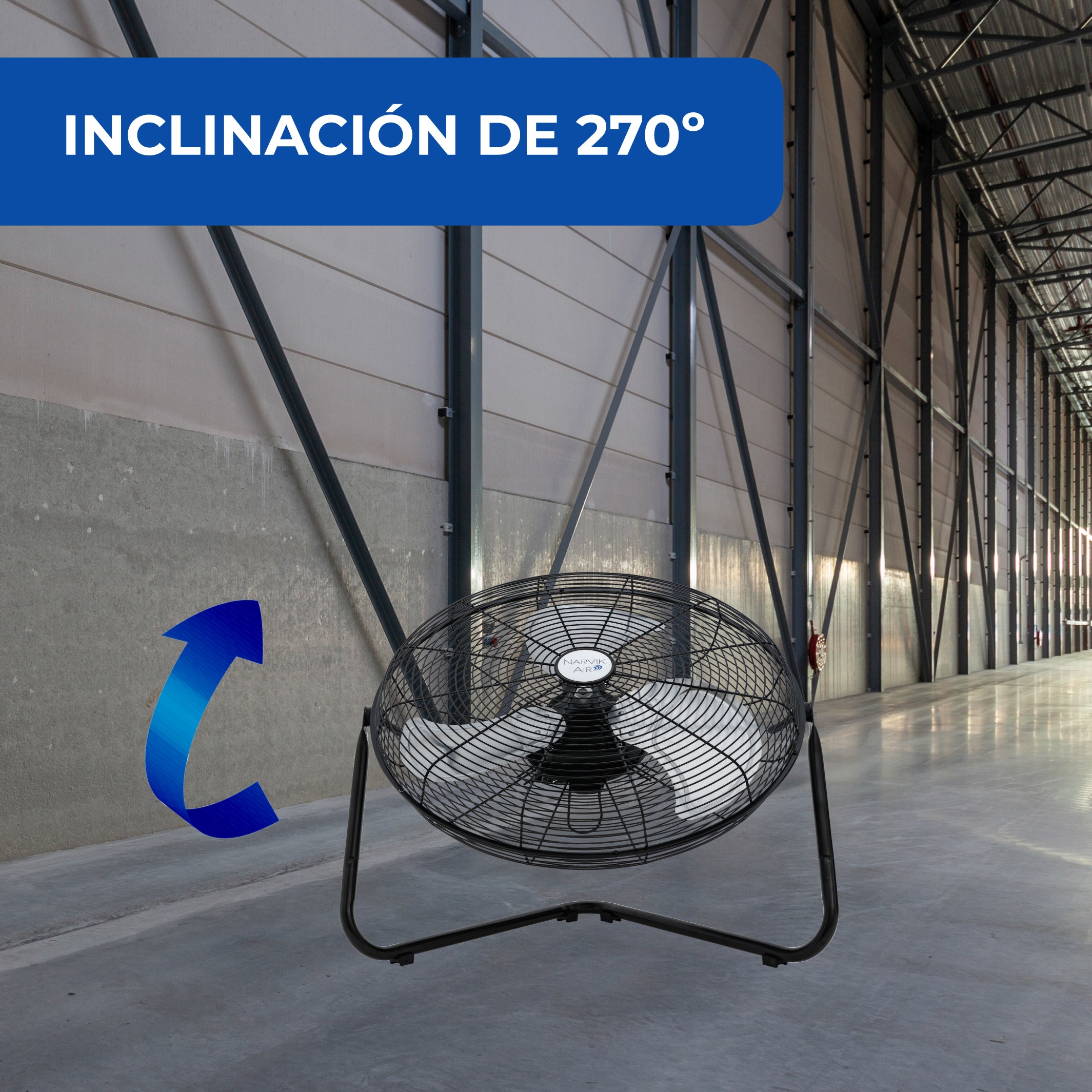 Narvik Ventilador Industrial 2 en 1: de Piso / Pared de 20" con 3 Aspas Metálicas, Modelo NA-F20