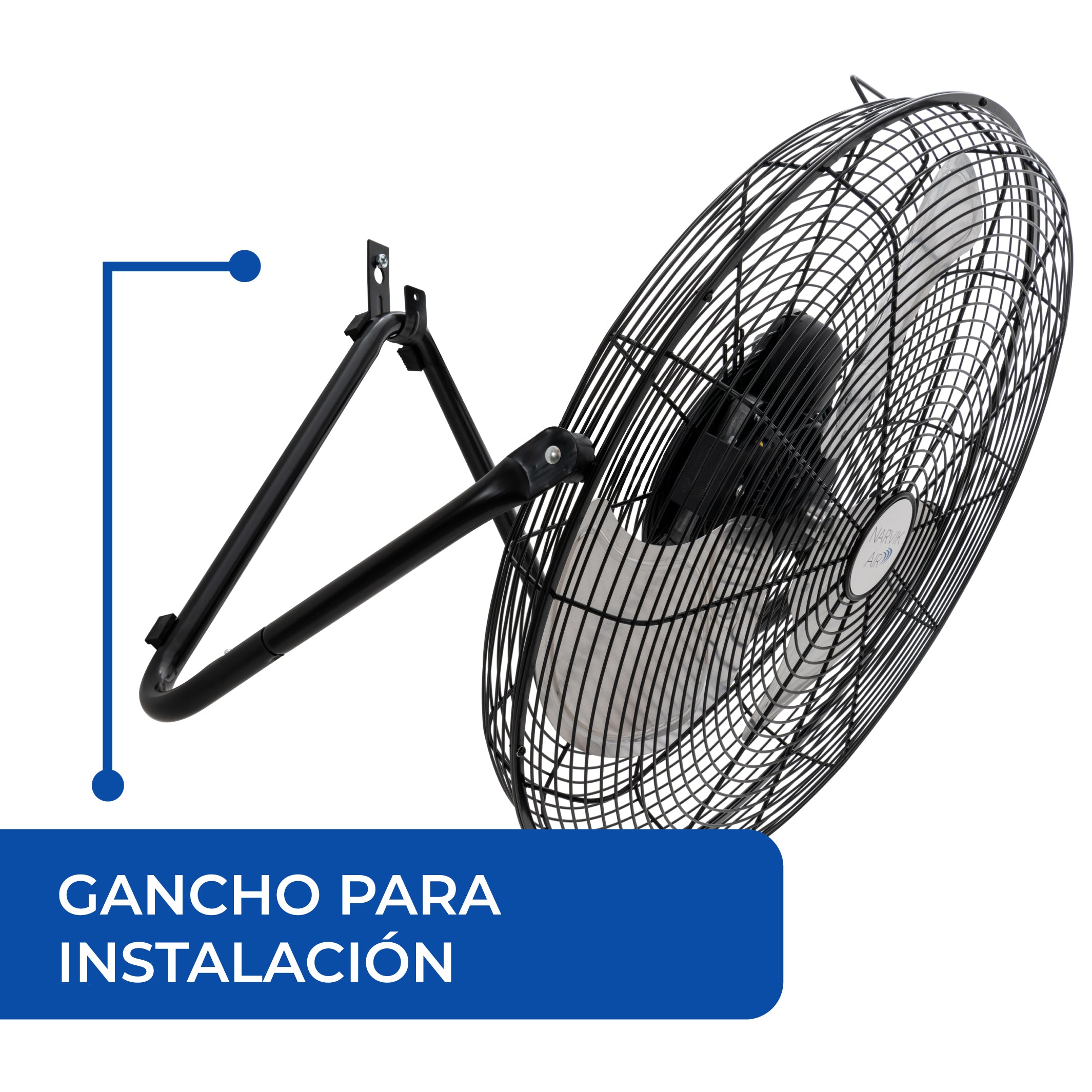 Narvik Ventilador Industrial 2 en 1: de Piso / Pared de 20" con 3 Aspas Metálicas, Modelo NA-F20