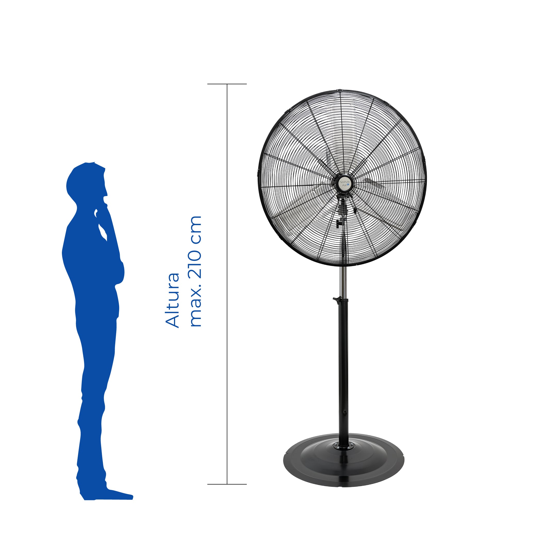 Narvik Ventilador de 30" Industrial Pedestal de 230W con Aspas de Aluminio, Modelo NA1030 / NA-S30