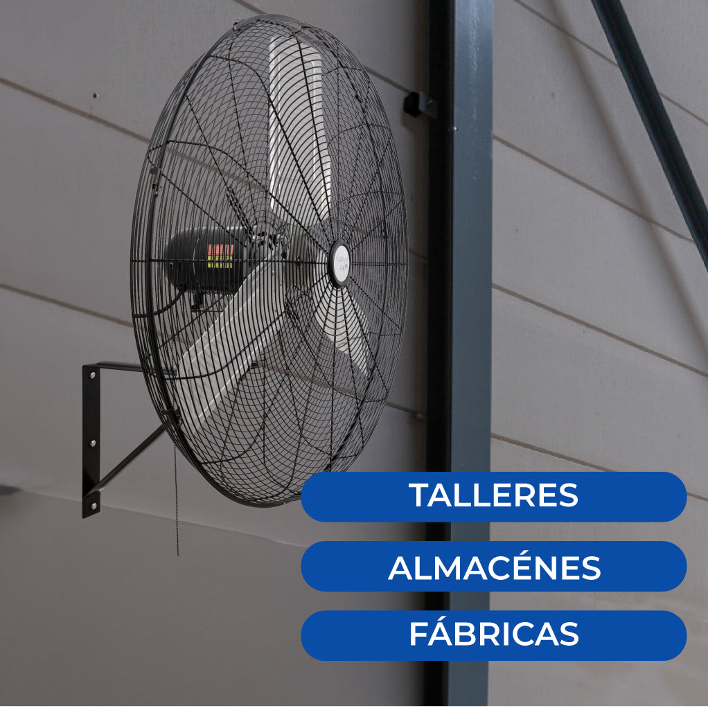 Narvik Ventilador de Pared Industrial de 30" con 3 aspas metálicas, 3 Velocidades con Rango Oscilatorio, Modelo NA-W30