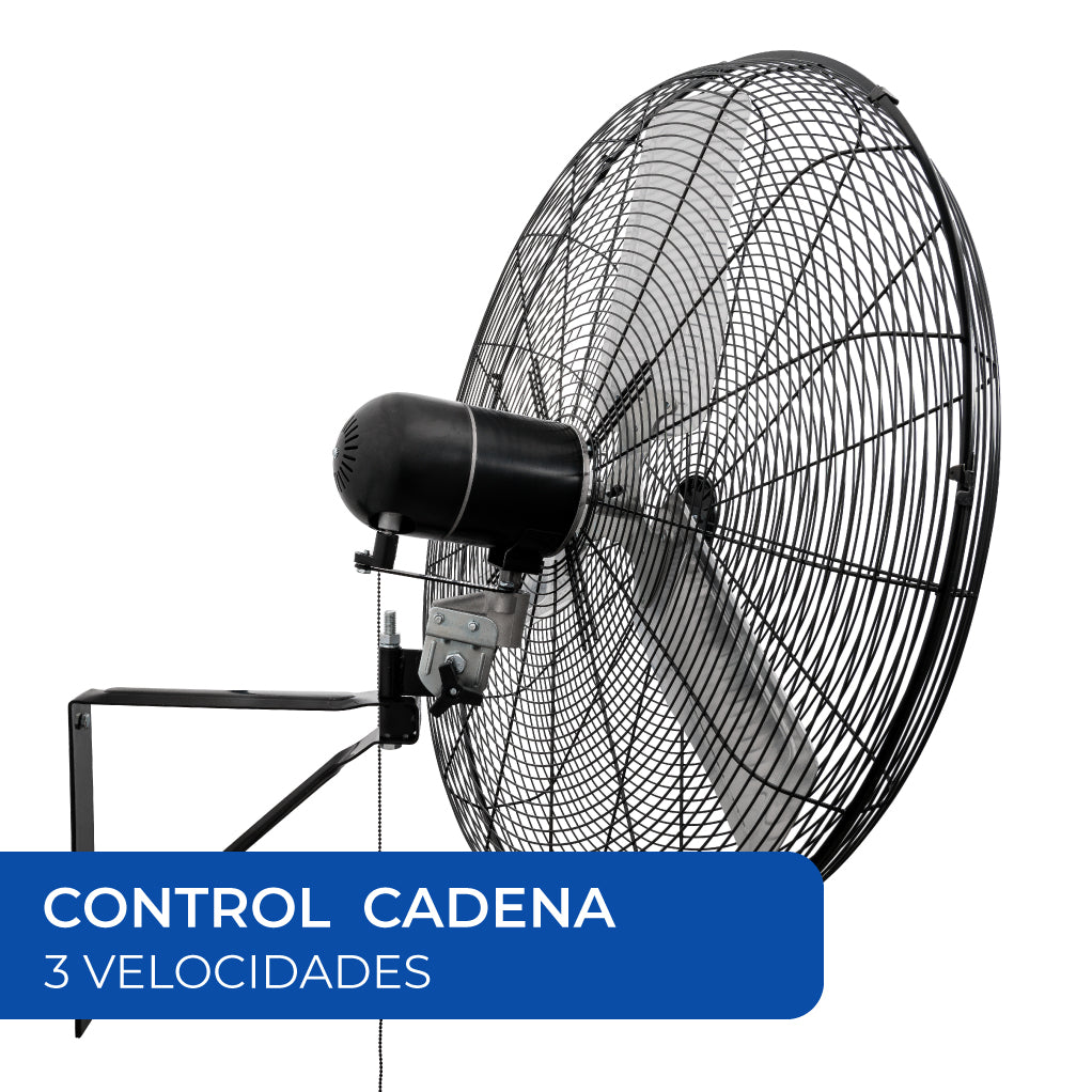 Narvik Ventilador de Pared Industrial de 30" con 3 aspas metálicas, 3 Velocidades con Rango Oscilatorio, Modelo NA-W30