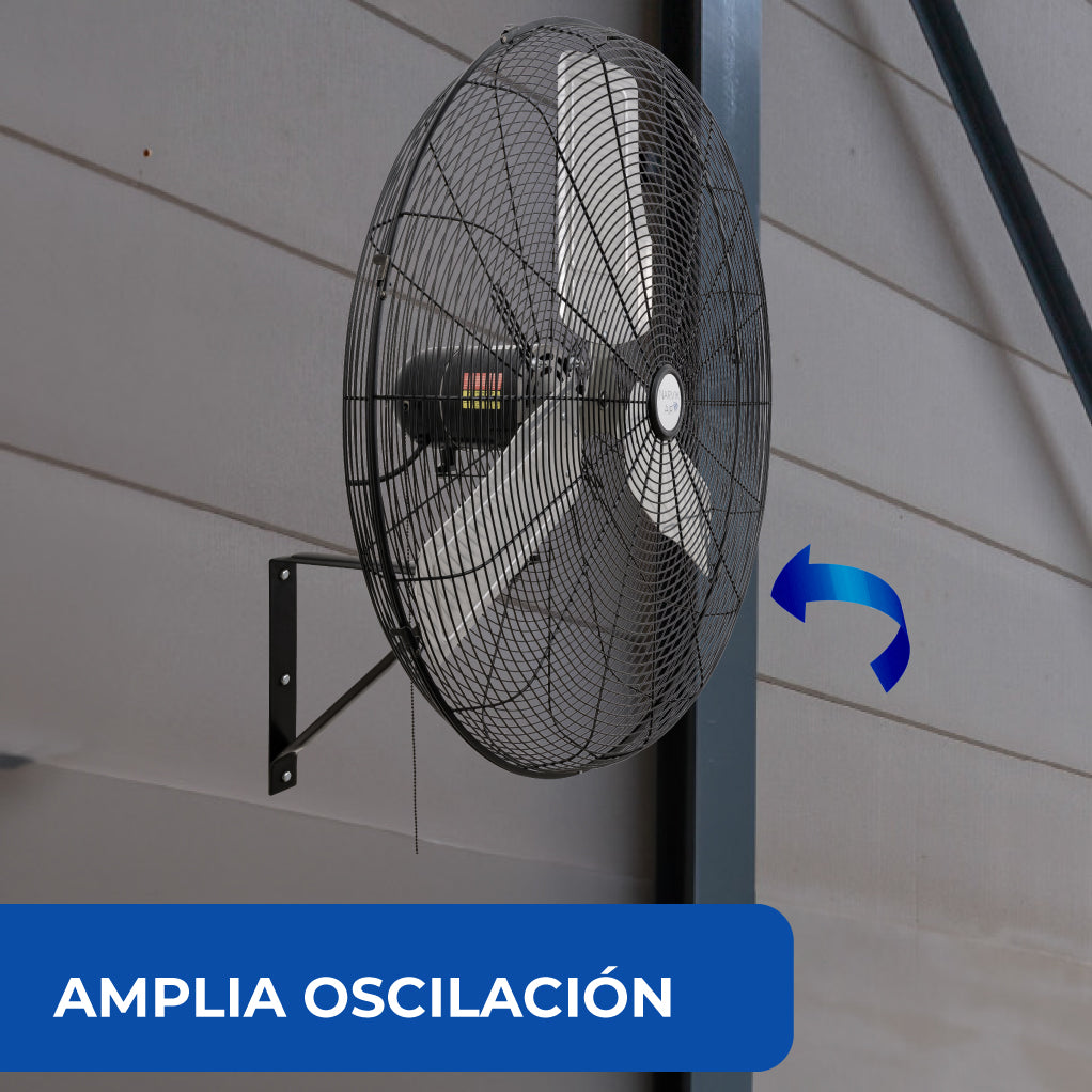 Narvik Ventilador de Pared Industrial de 30" con 3 aspas metálicas, 3 Velocidades con Rango Oscilatorio, Modelo NA-W30